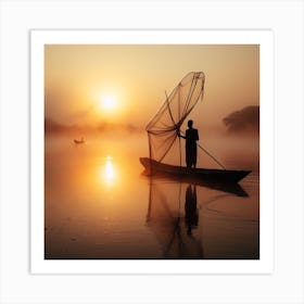 Sunrise On The River Art Print