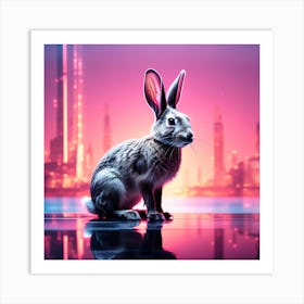 Rabbit silhouette Art Print