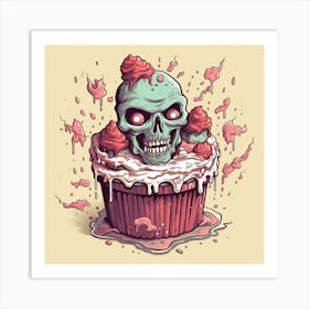 Cupcake Skull Art Print