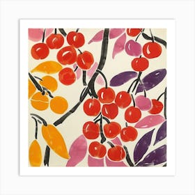 Cherries Matisse Style 15 Art Print