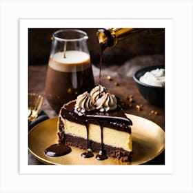 Chocolate Cake With Coffee Art Print