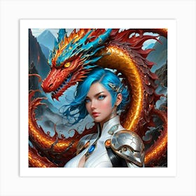 Dragon Girl ek Art Print