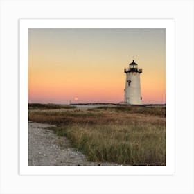 Edgartown Lighthouse Moonrise Art Print