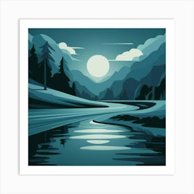 Landscape In The Mountains Art Print