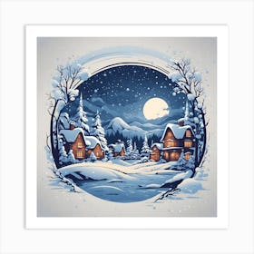 Winter Village Art Print