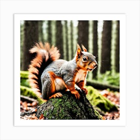 Squirrel In The Forest 117 Art Print