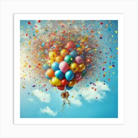 Colorful Balloons In The Sky Art Print