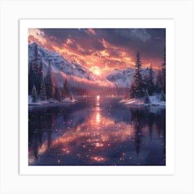Sunset In The Mountains 8 Art Print