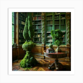 Library With Moss Art Print