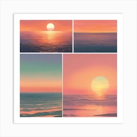 Sunset Over The Ocean 5 Art Print