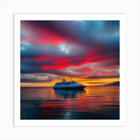 Sunset Cruise Ship 30 Art Print