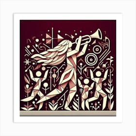 Woman Playing A Trumpet Art Print