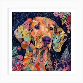 Patchwork Quilted Dog 2 Art Print