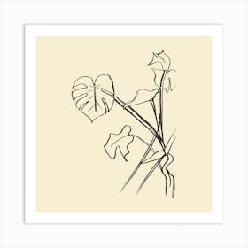 Monstera Swiss Cheese Plant Simple Art Print