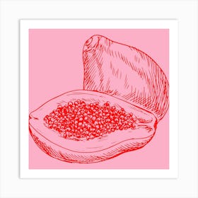 Red Papaya Art Print