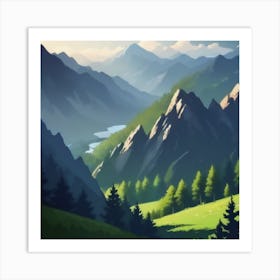 Landscape Mountains Art Print