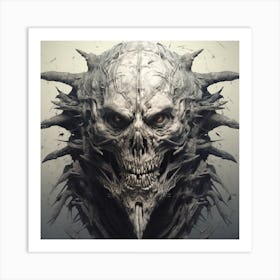 Skull With Horns Art Print