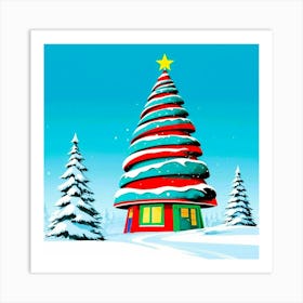  Christmas Tree On North Pole Art Print