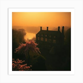 Sunrise Over A House Art Print