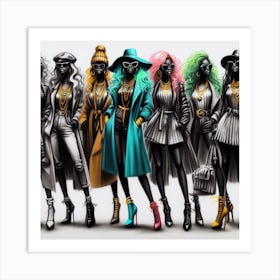 Black Women In Fashion Art Print