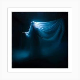 Spirit Trapped Screaming Partially Visible Through A Delicate Translucent Veil Ethereal Essence (2) Art Print