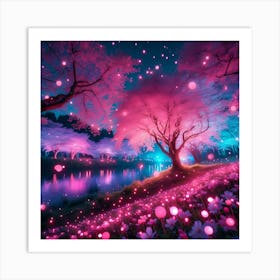 Sakura forest Art Print