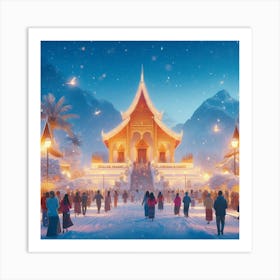 Christmas In Laos 2 Art Print