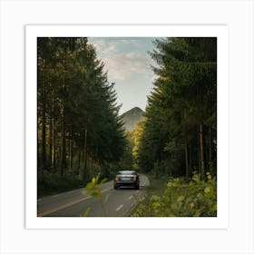 A Serene Afternoon With A Luxury Car Art Print