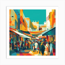 Street Scene In Morocco Art Print