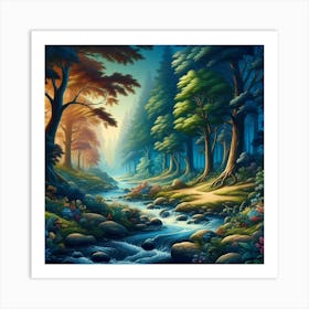 Forest In The Evening Art Print