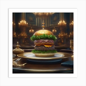 Burger On A Plate 70 Art Print