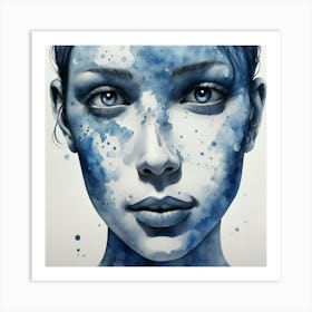 Blue Face Art Print