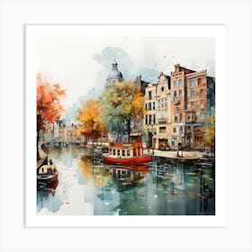 Aqua Dreams Capturing Amsterdam S Canal Charm In Summer Hues Art Print