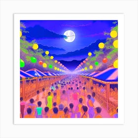 Thai Night Market Art Print