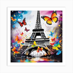 Paris With Butterflies 147 Art Print