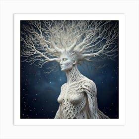 Firefly Enigmatic Tree Woman In A Surreal Scene 36801 (2) Art Print