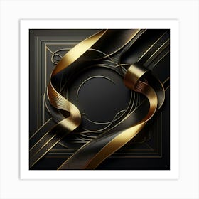 Gold And Black Background Art Print