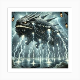 Shenlong Dreadnought Lightning Strikes Art Print