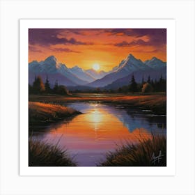 Default The Magnificent Sunset Painting Captures The Breathtak 2 Art Print