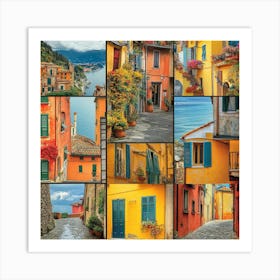 Cinque Terre Collage Italy Art Print