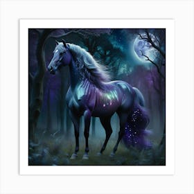 Horse In The Forest 4 Art Print