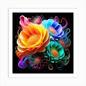 Fractal Flowers Art Print