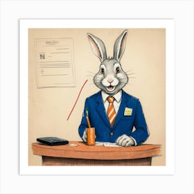 Rabbit In A Suit 40 Art Print