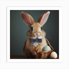 Easter Bunny In Basket Art Print