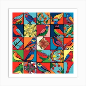 Colorful Birds 1 Art Print