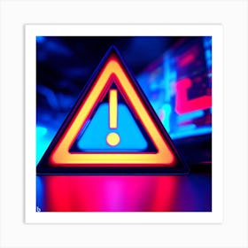 Cyber Security Warning Sign Art Print