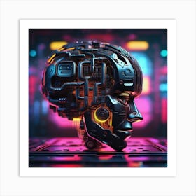 Futuristic Robot Head 3 Art Print