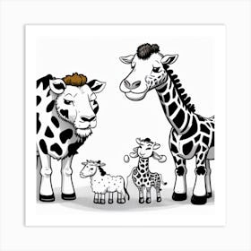 Giraffe Family Art Print