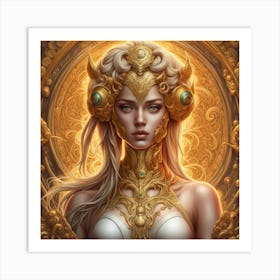 Golden Phoenix God Art Print