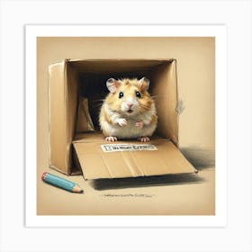 Hamster In A Box Art Print